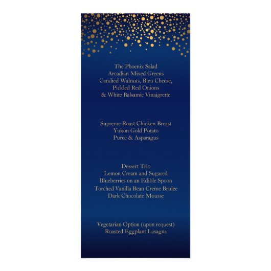 Jour de Mariage moderne Pots Or tendance - Menu (Dos)