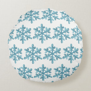 Jour de neige Bleu Flocon de neige Cosy Coussin ro