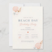 Jour de plage minimaliste Invitation d'anniversair (Devant)