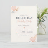 Jour de plage minimaliste Invitation d'anniversair (Debout devant)