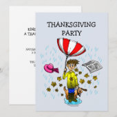 Jour de pluie sur une invitation de Thanksgiving (Devant / Derrière)