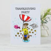 Jour de pluie sur une invitation de Thanksgiving (Debout devant)