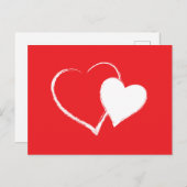 Jour de Saint Valentin, carte de voeux avec des co (Devant / Derrière)