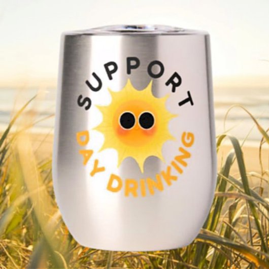 Jour de support Boire Stemless Wine Tumbler - Drôl