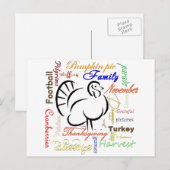 Jour de Thanksgiving carte postale de vacances (Devant / Derrière)