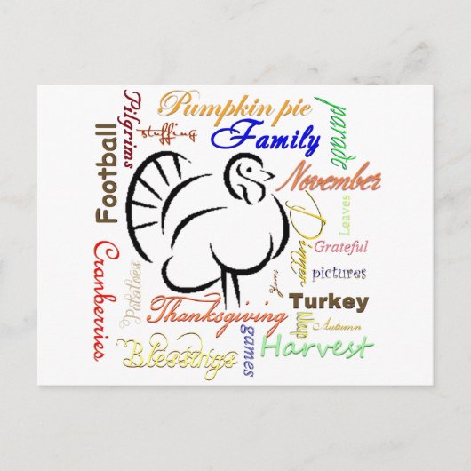 Jour de Thanksgiving carte postale de vacances (Devant)