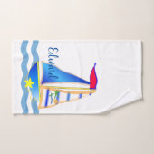 Jour de voile ensoleillé Personnalisé (Serviette à main)