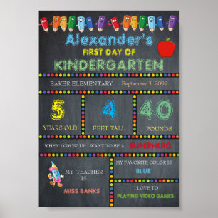Jour d'école maternelle Signet GARÇON, Poster du t