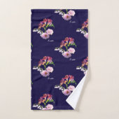 Jour des Mères Floral bleu Serviette de bain (Serviette à main)