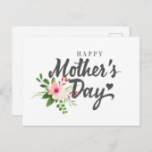 Jour des mères floral élégant | Carte postale (Devant / Derrière)