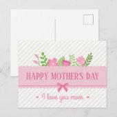 Jour des mères florales élégantes | Carte postale (Devant / Derrière)