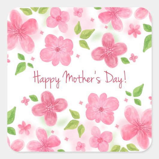 Jour des mères florales élégantes | Sticker (Devant)