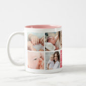 Jour des Mères - rose moderne Blush Photo Mug (Gauche)