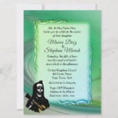 Jour des Mort Misty Green Wedding Invitations (Devant)