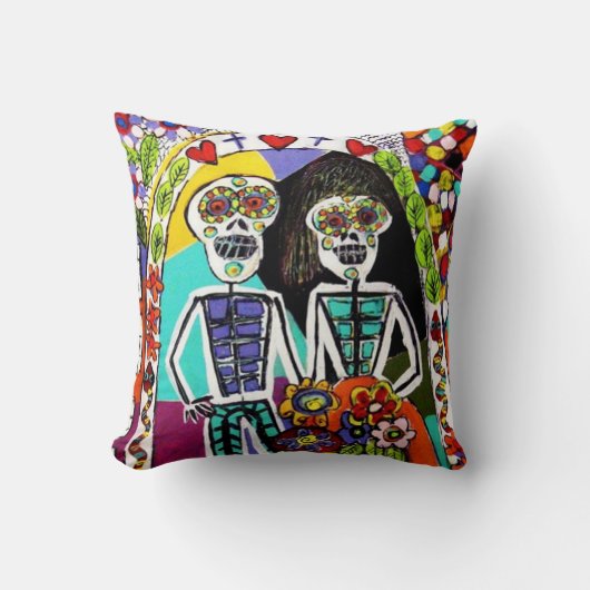 Jour des morts - couple de Mexicain de coussin (Recto)