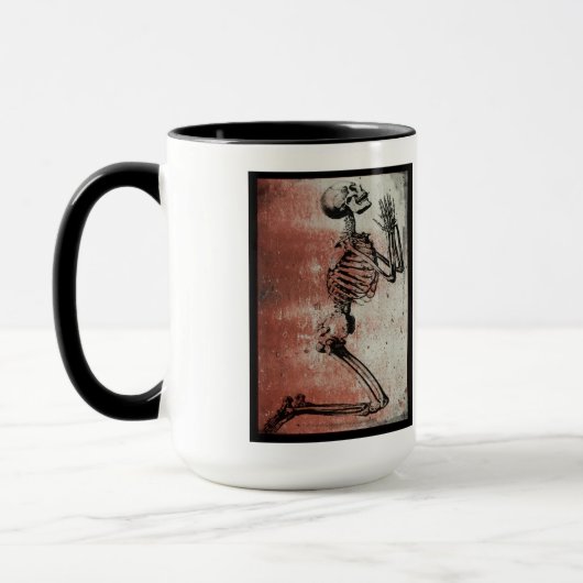 Jour des morts priant squelette Mug (Gauche)
