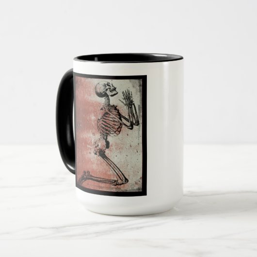 Jour des morts priant squelette Mug (Devant gauche)