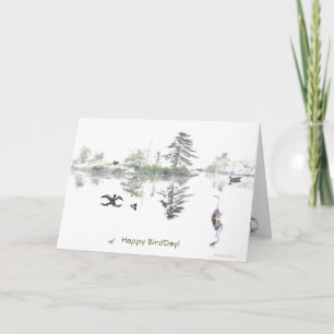 Jour des oiseaux heureux : Bonne carte d'anniversa