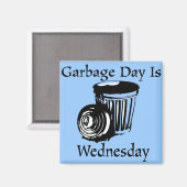 Jour des ordures Mercredi rappel Magnet (Recto/Verso)