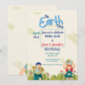 Jour des terres Anniversaire Fête Invitation (Devant / Derrière)