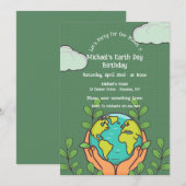 Jour des terres Anniversaire Fête Invitation (Devant / Derrière)