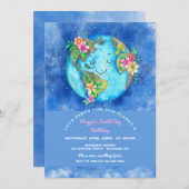 Jour des terres Anniversaire Fête Invitation (Devant / Derrière)