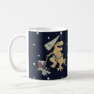Jour des terres Brwn Dino sur la tasse de café bla