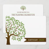 Jour des terres Carte d'invitation verte (Devant / Derrière)