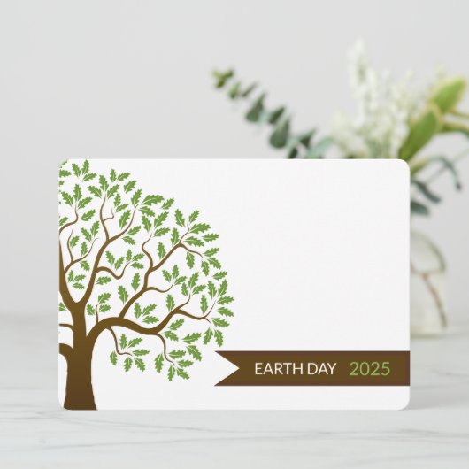 Jour des terres Carte d'invitation verte (Debout devant)