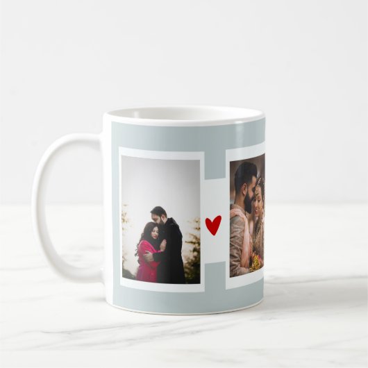 Jour des Valentines de Mug Collage de Quatre Photo (Gauche)