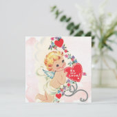 Jour des valentines vintages Carte (Debout devant)