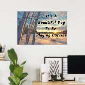 "Jour d'hiver" Belle affiche d'art murale (Bureau à domicile)