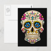 Jour du crâne de sucre mort avec carte postale cro (Devant / Derrière)