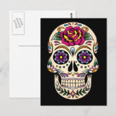 Jour du crâne de sucre mort avec carte postale Ros (Devant / Derrière)