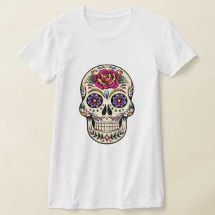 Jour du crâne de sucre mort avec T-shirt Rose