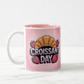 Jour du Croissant aux Fraises Mug Rose (Gauche)