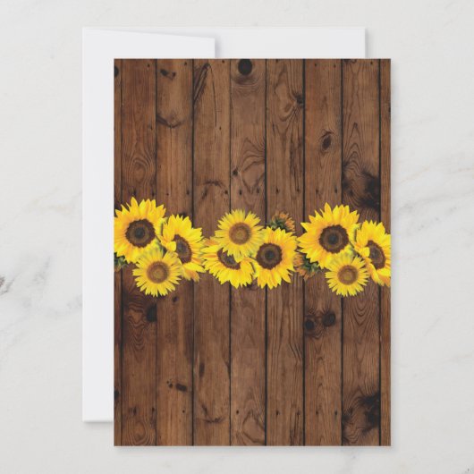 Jour du mariage rustique Invitation Jar Wood Sunfl (Dos)