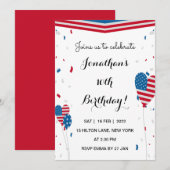 Jour du Président Anniversaire invitation USA Jeux (Devant / Derrière)
