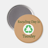 Jour du recyclage Mardi rappel Magnet (Recto/Verso)