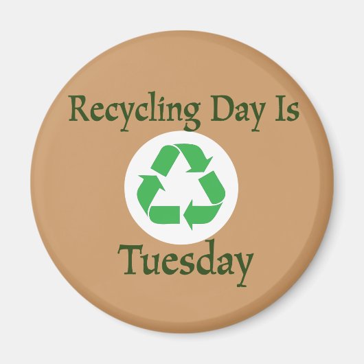 Jour du recyclage Mardi rappel Magnet (Devant)
