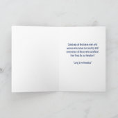 Jour du Souvenir, carte de voeux générale (Intérieur)