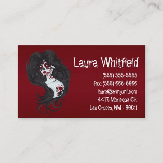 Jour du tatouage du Carte de visite crâne de sucre (Devant)