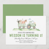 Jour du tracteur, Invitation d'anniversaire de fer (Devant / Derrière)