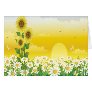 Jour ensoleillé, tournesols et fleurs