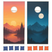 Jour et nuit Mountain Lake Cornhole Set