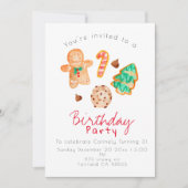 Jour férié de Noël invitation de fête d'anniversai (Devant)