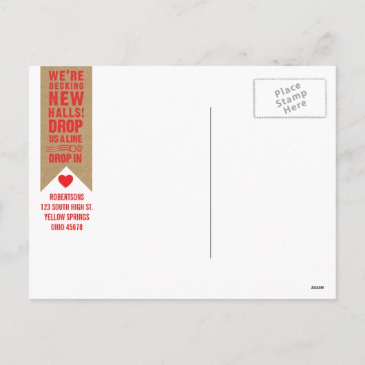 Jour férié Faire-part Deck Nouvelles Halls (Dos)