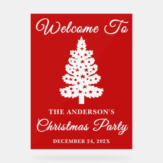 Jour férié Noël Script rouge Bienvenue (Recto)