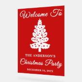 Jour férié Noël Script rouge Bienvenue (Angle)