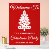 Jour férié Noël Script rouge Bienvenue (Mariage)